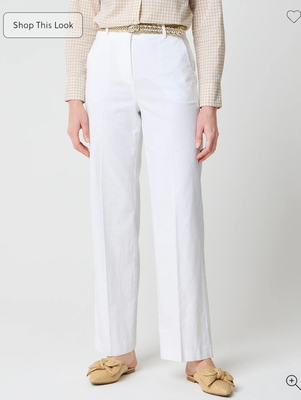 Linen-blend Remy full-length wide-leg pant